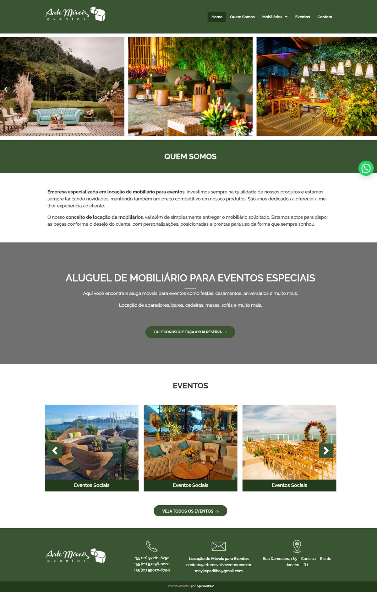 Site Arte Móveis Eventos