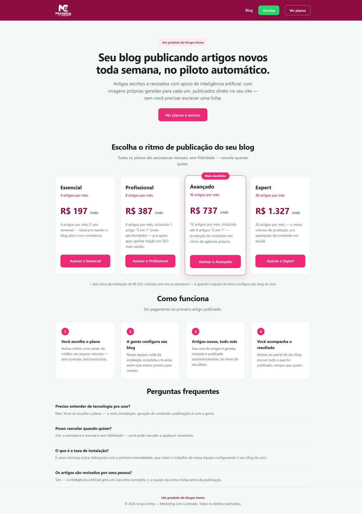 Site Marketing com Conteúdo