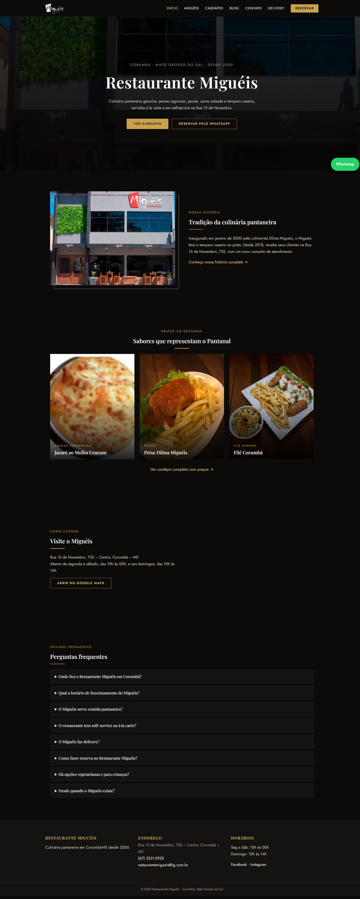 Site Restaurante Miguéis