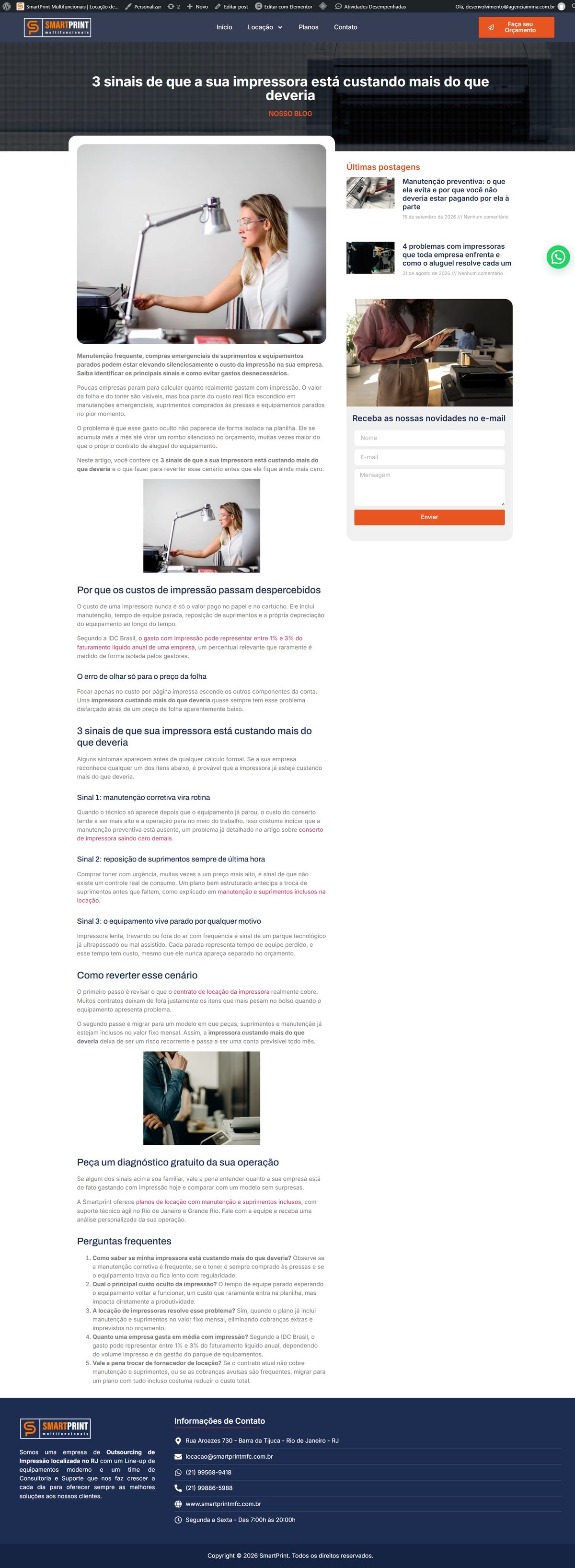 Artigo do blog de SmartPrint