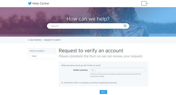 Conta verificada no Twitter