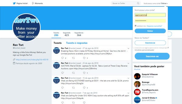 Dê RT e responda os usuários que marcarem você