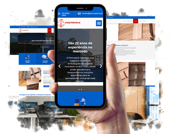 Criação de site para empresa de criação de novos produtos: Portupack Embalagens