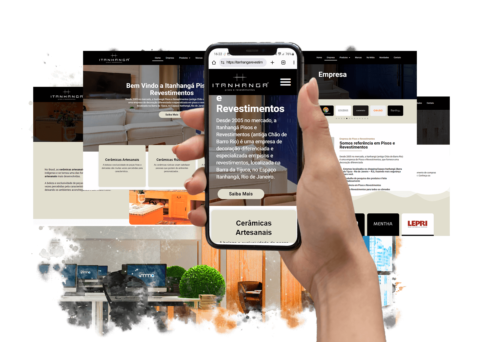 Criação de site para empresa de materiais de construção: Itanhangá Pisos e Revestimentos