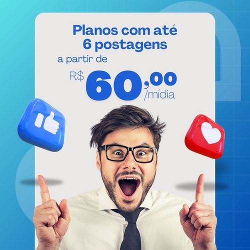 Plano de gestão de redes sociais com 4 a 6 postagens por mês